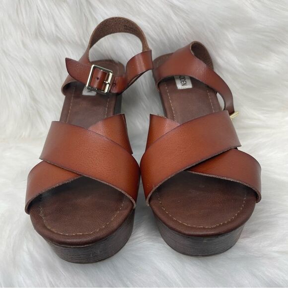 Steve Madden Brown Petrina Wedge Sandal Size 9.5 - Picture 2 of 12
